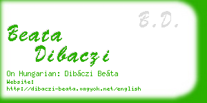 beata dibaczi business card